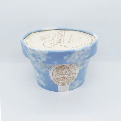 8.5oz 260ml Ice Cream Paper Cup With Lid Eco Friendly Take Away Containers (Tấm ly kem giấy với nắp)