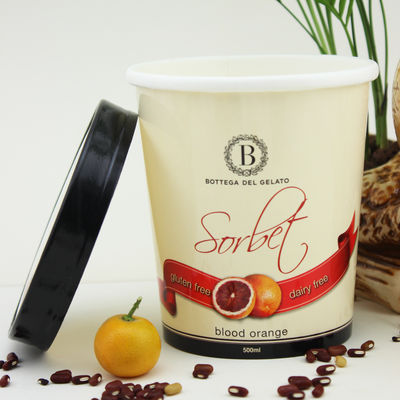 Eco Friendly Ice Cream Paper Cup With Lid 16oz 475ml Thùng sữa chua đông lạnh