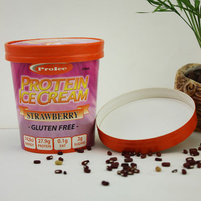 Eco Friendly Ice Cream Paper Cup With Lid 16oz 475ml Thùng sữa chua đông lạnh