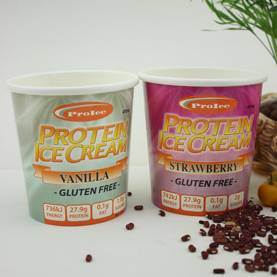 Eco Friendly Ice Cream Paper Cup With Lid 16oz 475ml Thùng sữa chua đông lạnh