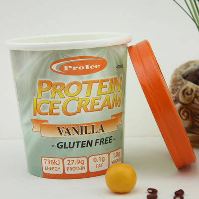 Eco Friendly Ice Cream Paper Cup With Lid 16oz 475ml Thùng sữa chua đông lạnh