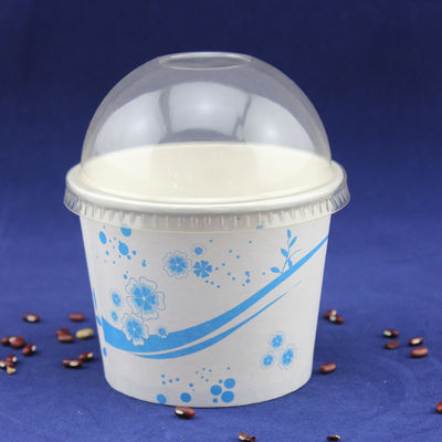 Một lần phục vụ đồ ăn uống Ice Cream Tubs, Yogurt Paper Cups With Plastic Dome Lids