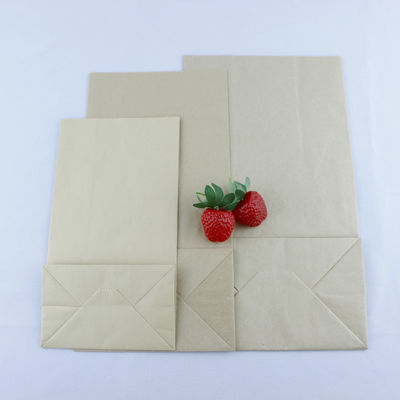 Bao bì giấy kraft tái chế phân hủy sinh học đáy phẳng với tay cầm xoắn