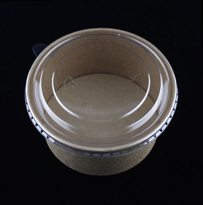 Biodegradable giấy salad bát với nắp Chất chứa màu nâu cấp thực phẩm