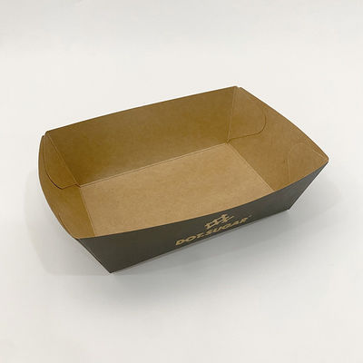 Hộp giấy thực phẩm hình thuyền Thẻ giấy thực phẩm thân thiện với môi trường Biodegradable Takeaway Kraft Packaging