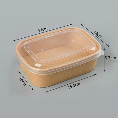 Thức ăn đi kèm hộp giấy hình vuông với nắp dùng một lần 500ml 750ml 1000ml