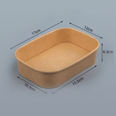 Kraft Square Paper Bowl với nắp phẳng Biodegradable Fast Food Container