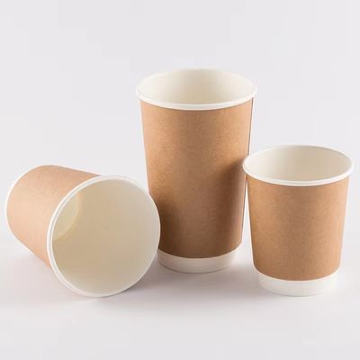 Chất liệu đúc Kraft Cups với nắp, bao bì cà phê