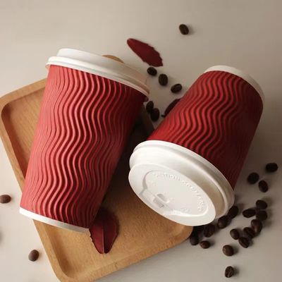Cốc cà phê có thể phân bón hai bức tường, in Ripple 8 oz Cốc giấy cách nhiệt