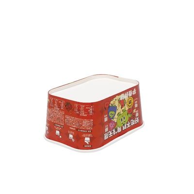 Biodegradable hình chữ nhật mang theo Bowl Double Wall Kraft giấy Square salad Bowl với nắp