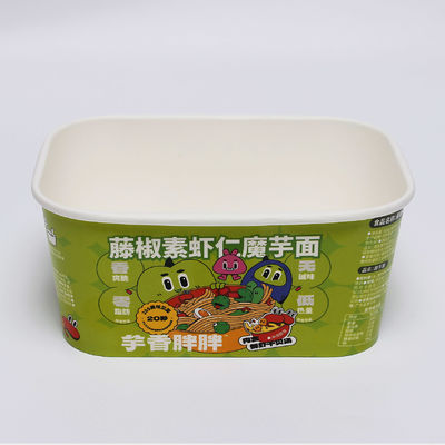 sản phẩm nhà máy in Medium Square Paper Bowl Packaging - Safe Packaging với nắp giấy