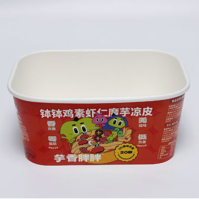 sản phẩm nhà máy in Medium Square Paper Bowl Packaging - Safe Packaging với nắp giấy