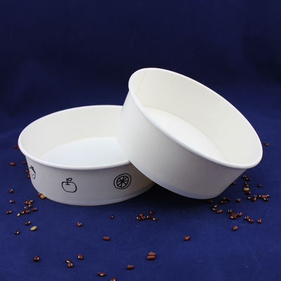 bát salad giấy thủ công dùng một lần với cốc giấy in và nắp thú cưng