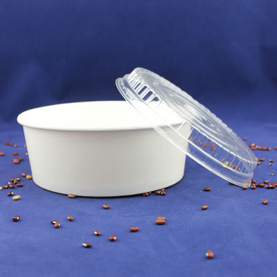 bát salad giấy thủ công dùng một lần với cốc giấy in và nắp thú cưng