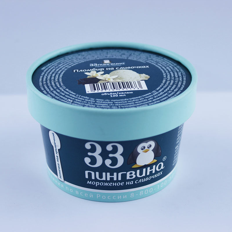 Thùng kem 100ml với nắp, giấy in 3.5 oz Thùng kem