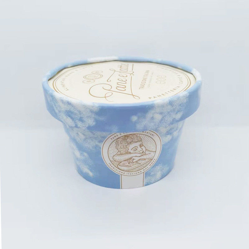 8.5oz 260ml Ice Cream Paper Cup With Lid Eco Friendly Take Away Containers (Tấm ly kem giấy với nắp)