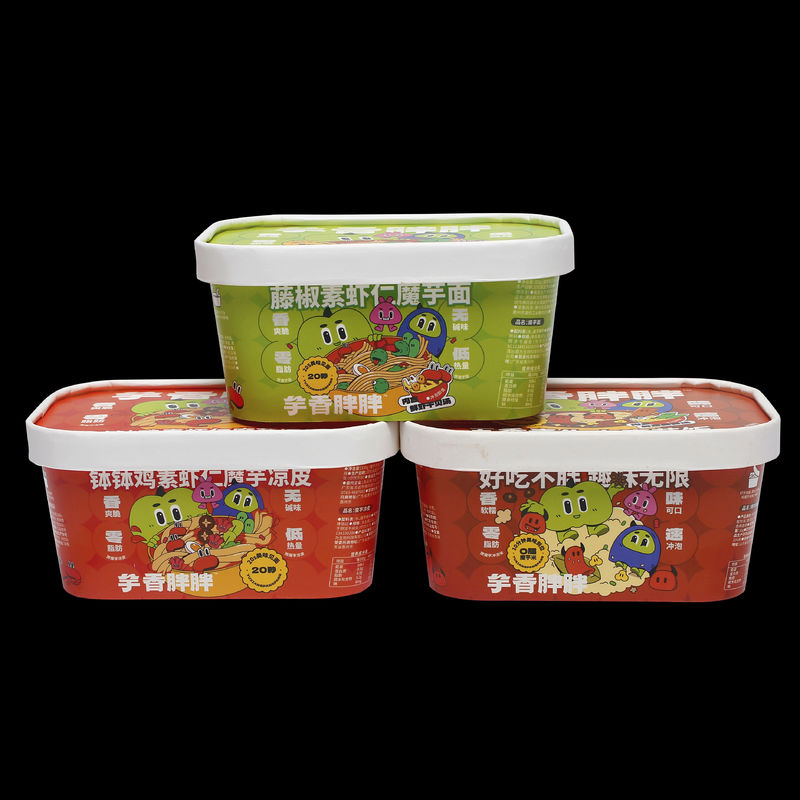 sản phẩm nhà máy in Medium Square Paper Bowl Packaging - Safe Packaging với nắp giấy