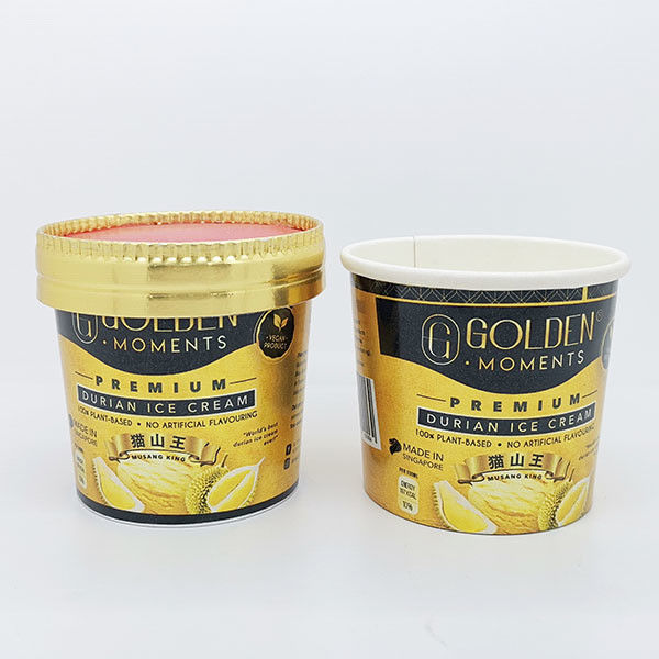 Bao bì giấy sữa chua đậm bằng giấy đóng gói bằng nắp giấy